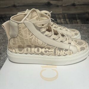 CHLOE mid top sneaker beige